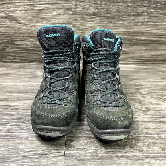 Lowa Levante GTX Qc Mid Black & Blue Hiking Boots Women's Shoes Size 7 - Picture 2 of 8